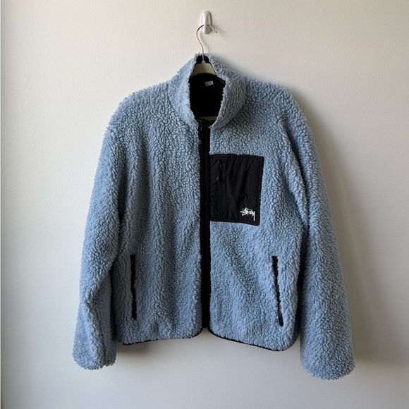 Stussy Blue Fleece Jacket - Picture 1 of 2